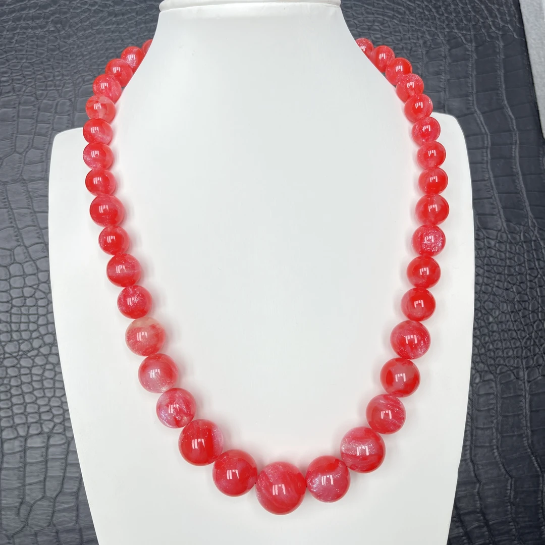 《天利璀璨》时尚女士百搭塔链吊坠红色素款1087