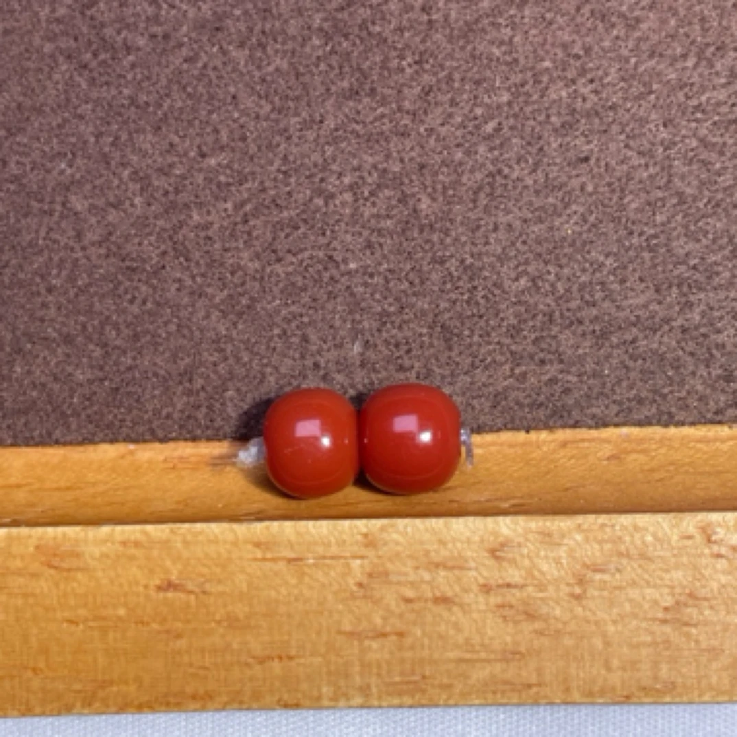 满色满肉川料南红老型对珠6MM