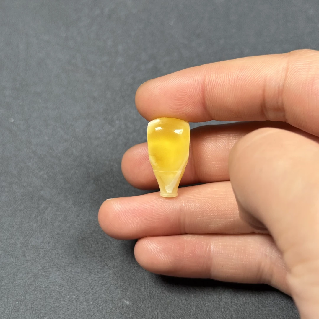 J7372天然原矿蜜蜡 妖花三通 12*23mm抖音基地质检发货