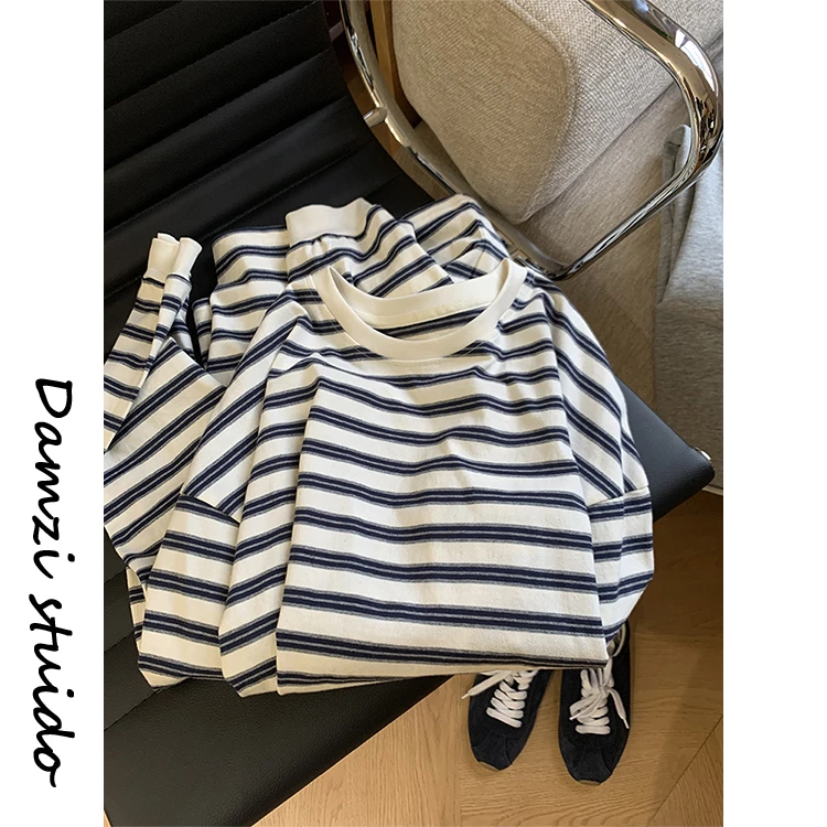 DA麦子 吐司条纹T 忍不住的舒适配色宽松T恤 MZ3374吐司