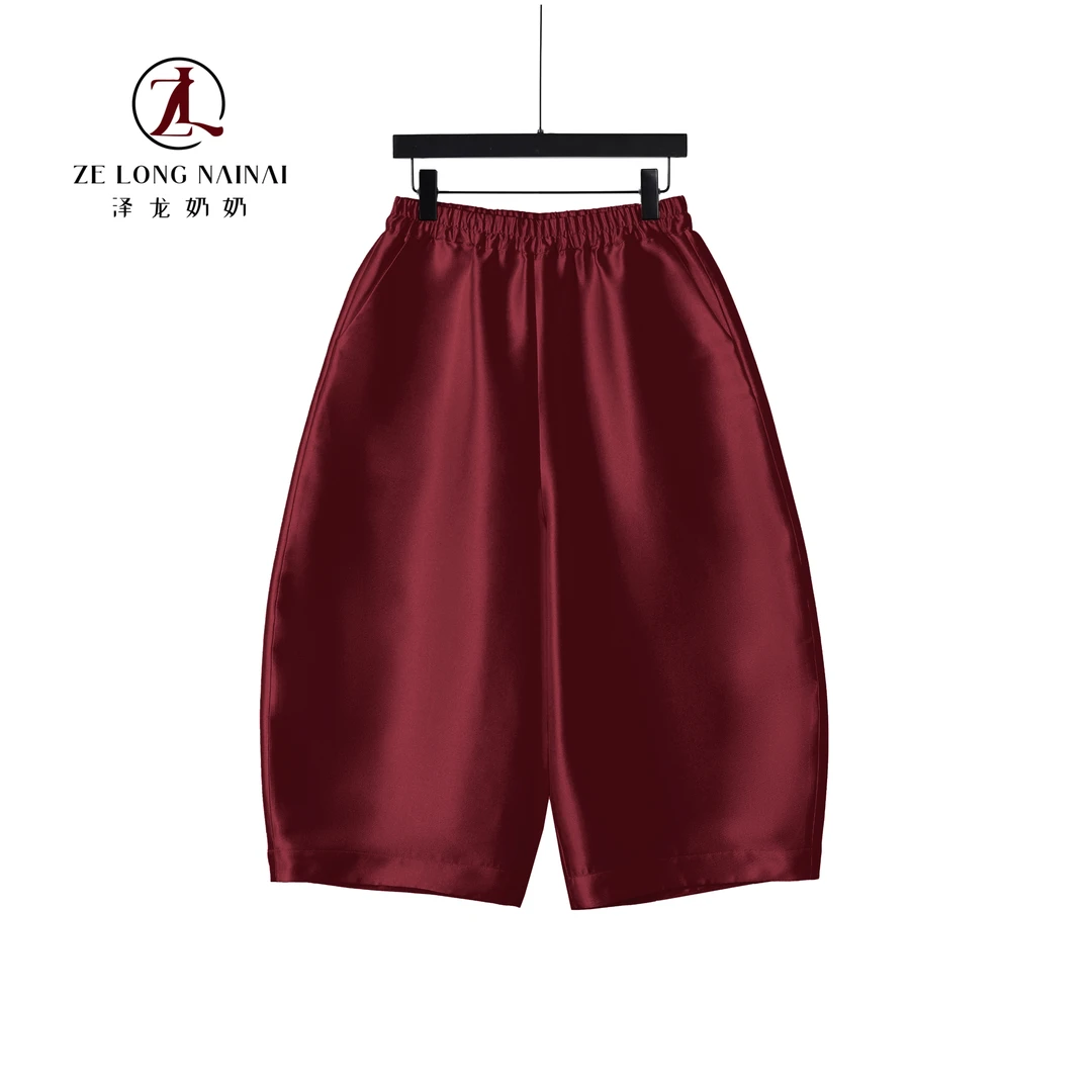 627马卡龙极简风休闲宽松百搭新中式八分裤