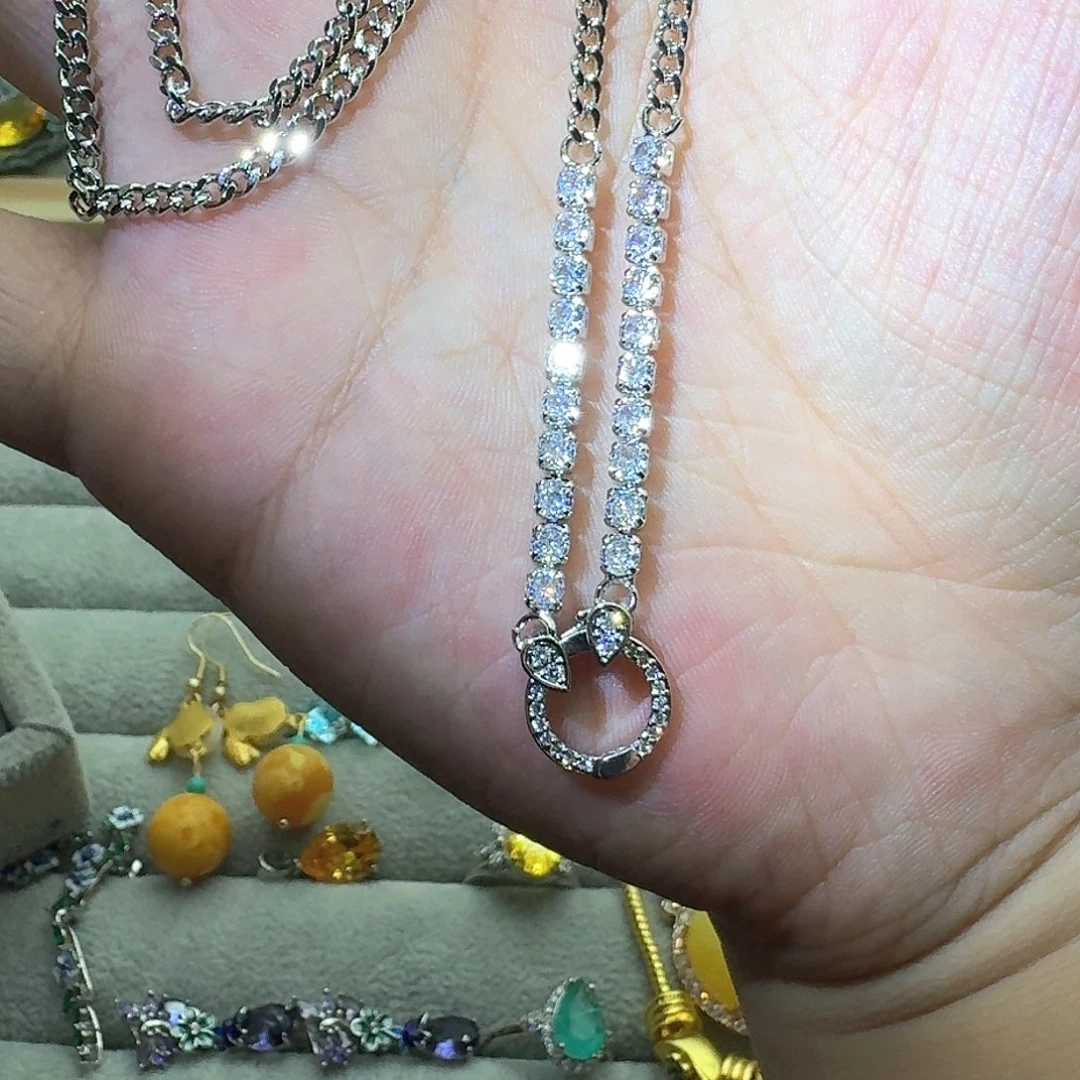 绿水晶戒指银S925镶嵌李*