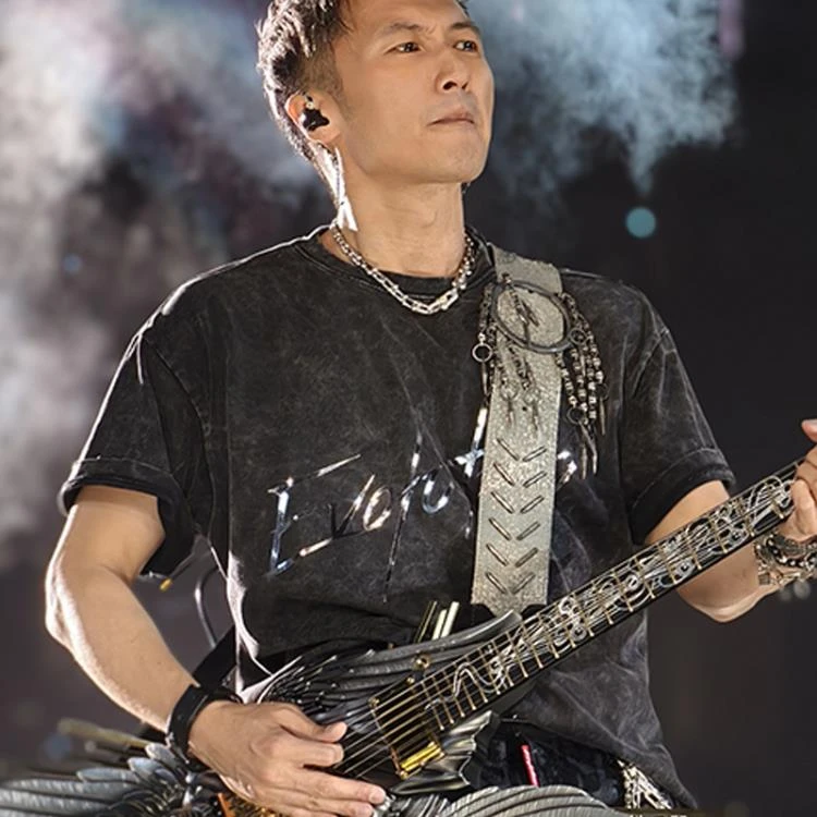 谢霆锋2025演唱会同款周边反光短袖T恤水洗黑重磅品质潮牌男上衣