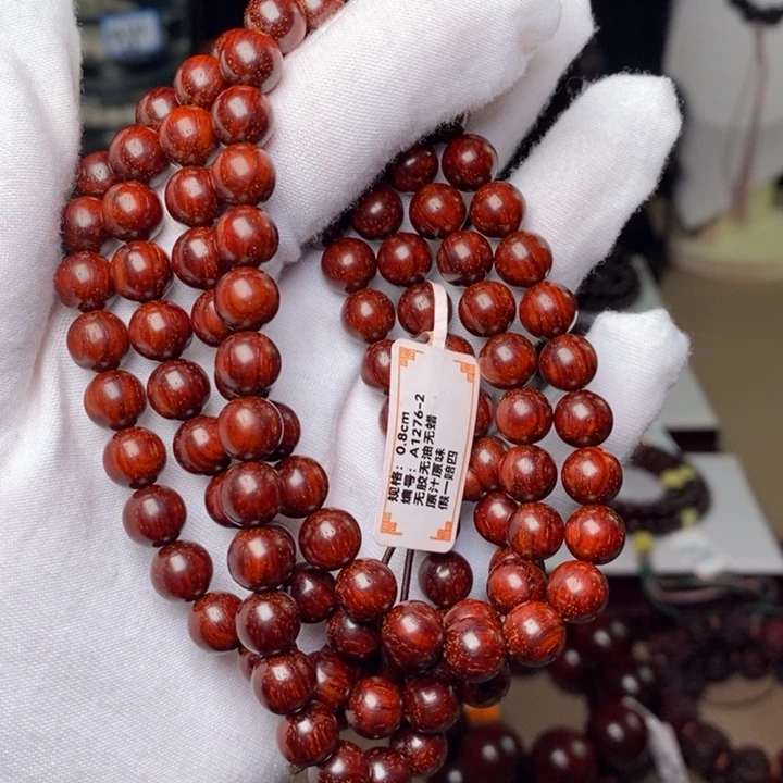 手串/手链小叶紫檀原汁原味0.8cm 泥料特价