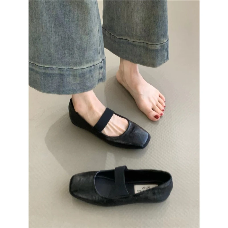 复古玛丽珍女鞋2024年新款法式气质优雅百搭配裙子浅口软底晚晚鞋