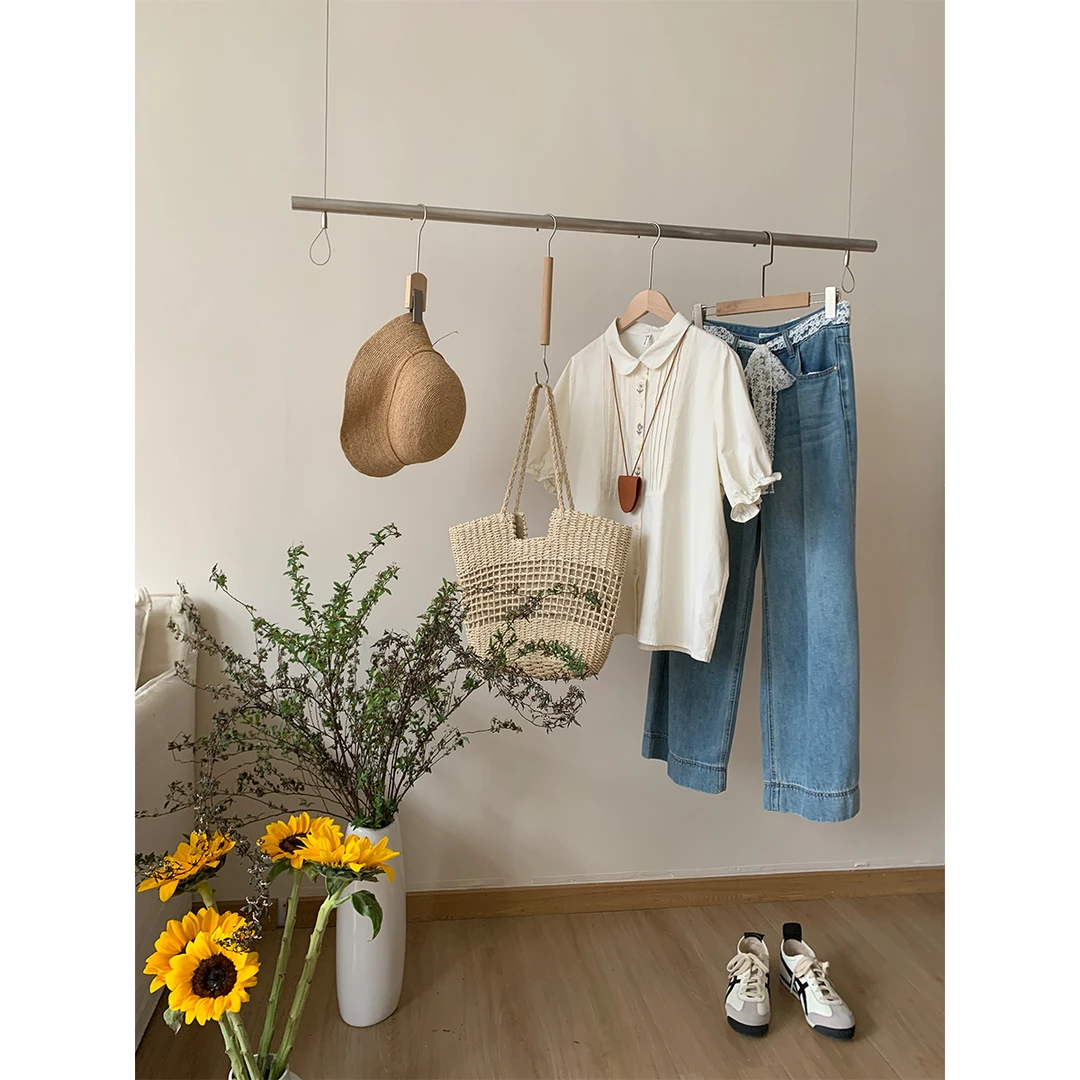 【公主计划】森系甜美娃娃领衬衫刺绣上衣 25年夏季新款