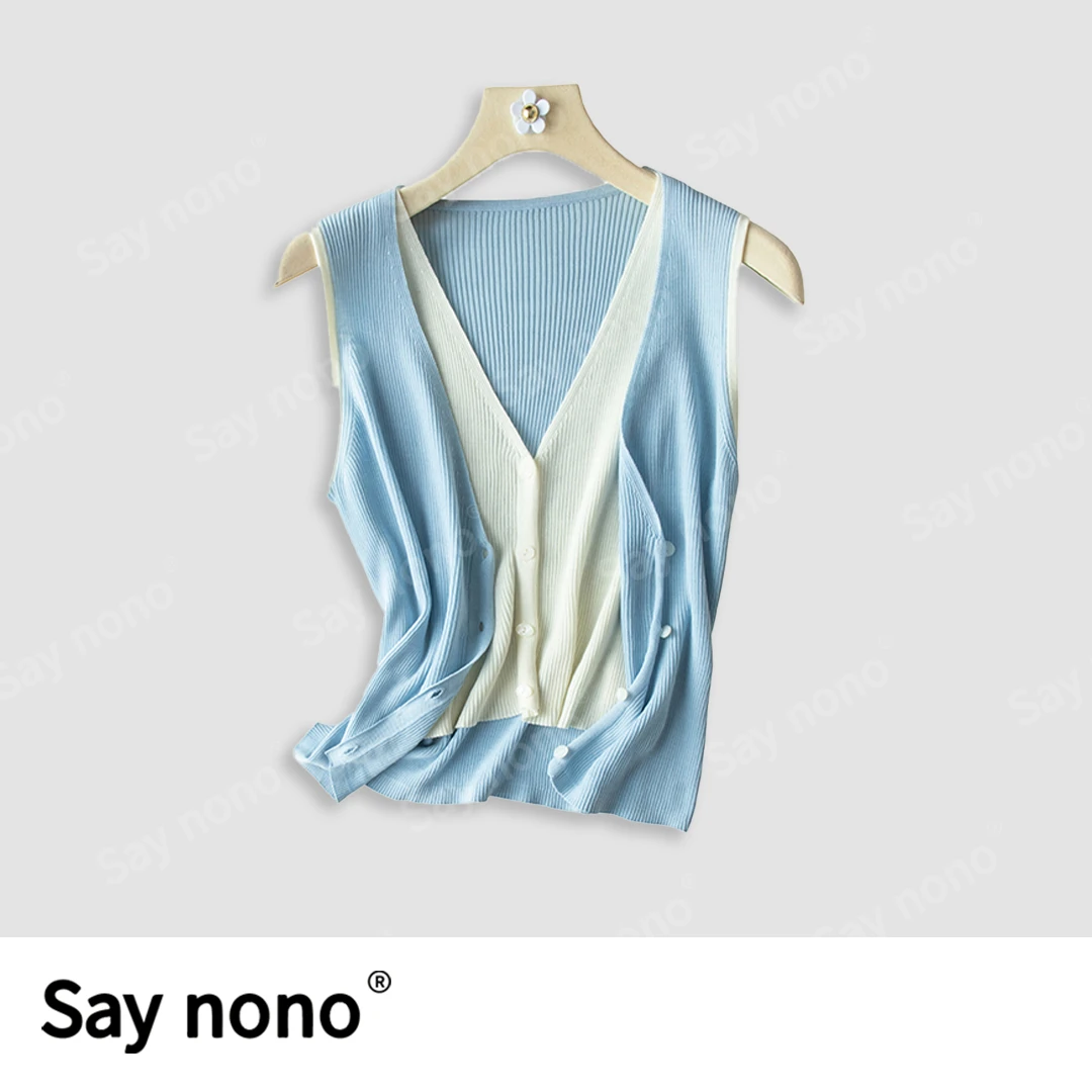 懒猫nono│Saynono 立领拉链条纹短袖衫/W24083SS