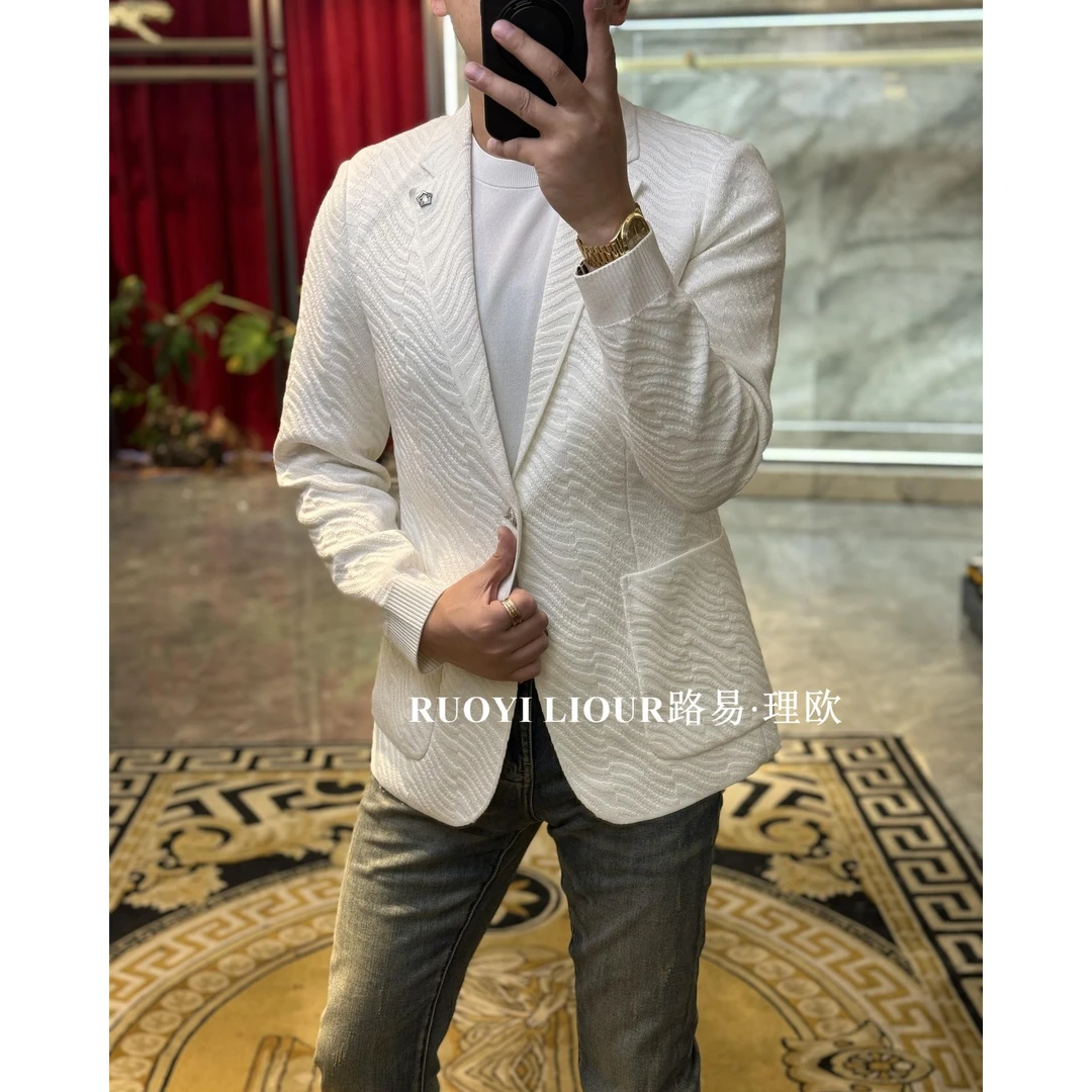 【路易理欧】2024欧货时尚潮流纯色轻奢休闲百搭男士便西86116