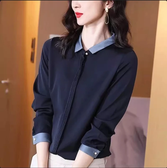 2025上衣扎染长袖不褪色百搭吸汗衬衣打底春季轻奢夏季衬衫