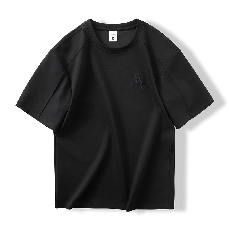 夏季男士运动T恤时尚透气短袖休闲纯色棉半袖潮流百搭上衣男装