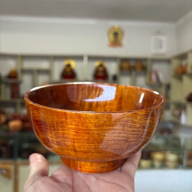 拉巴木实木无瑕疵饭碗糌粑碗汤碗可水洗餐具纯手工老式大号家用