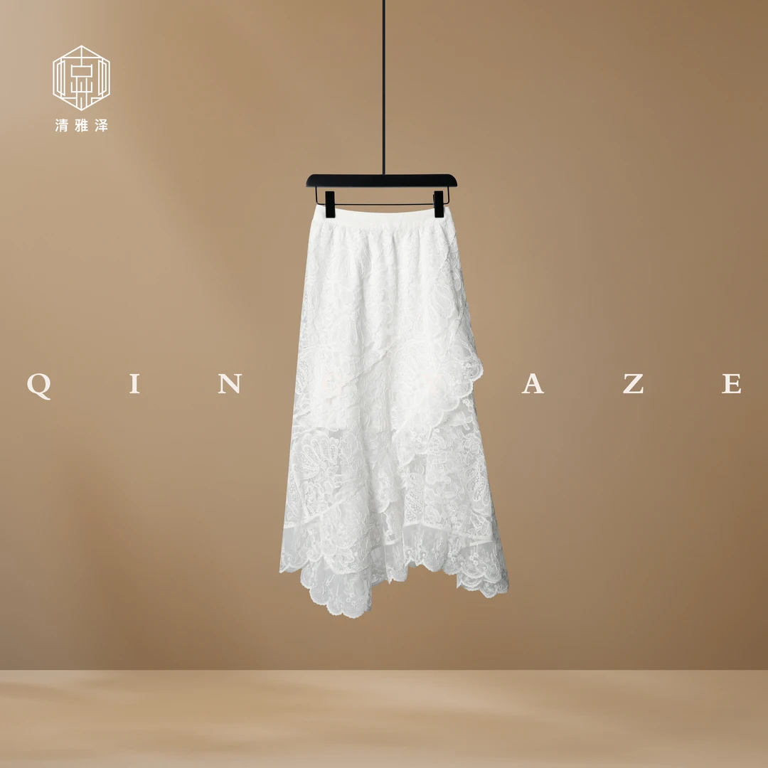 人鱼小姐！不规则高定蕾丝半裙！GZ5629