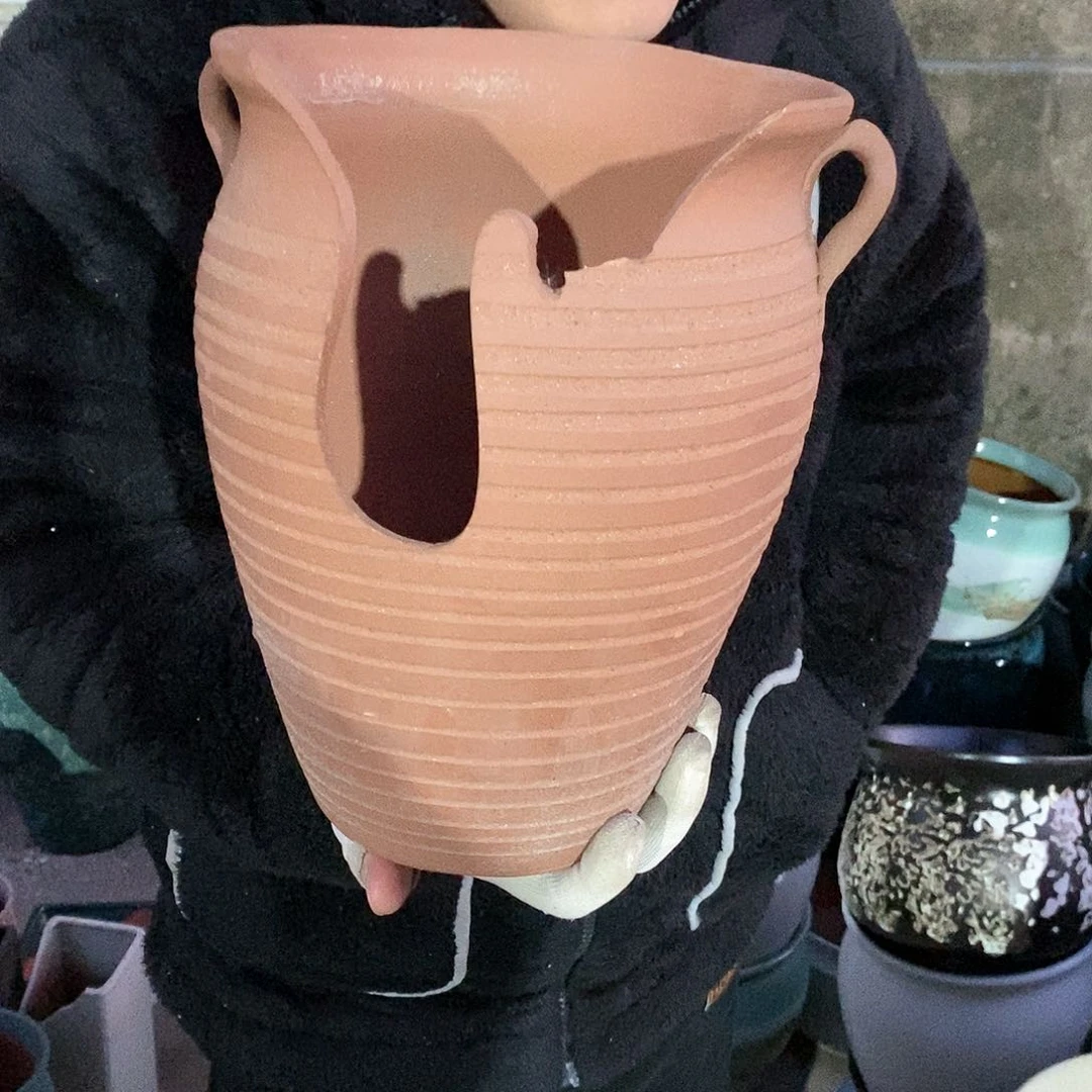 紫砂花盆瑕疵口20高27