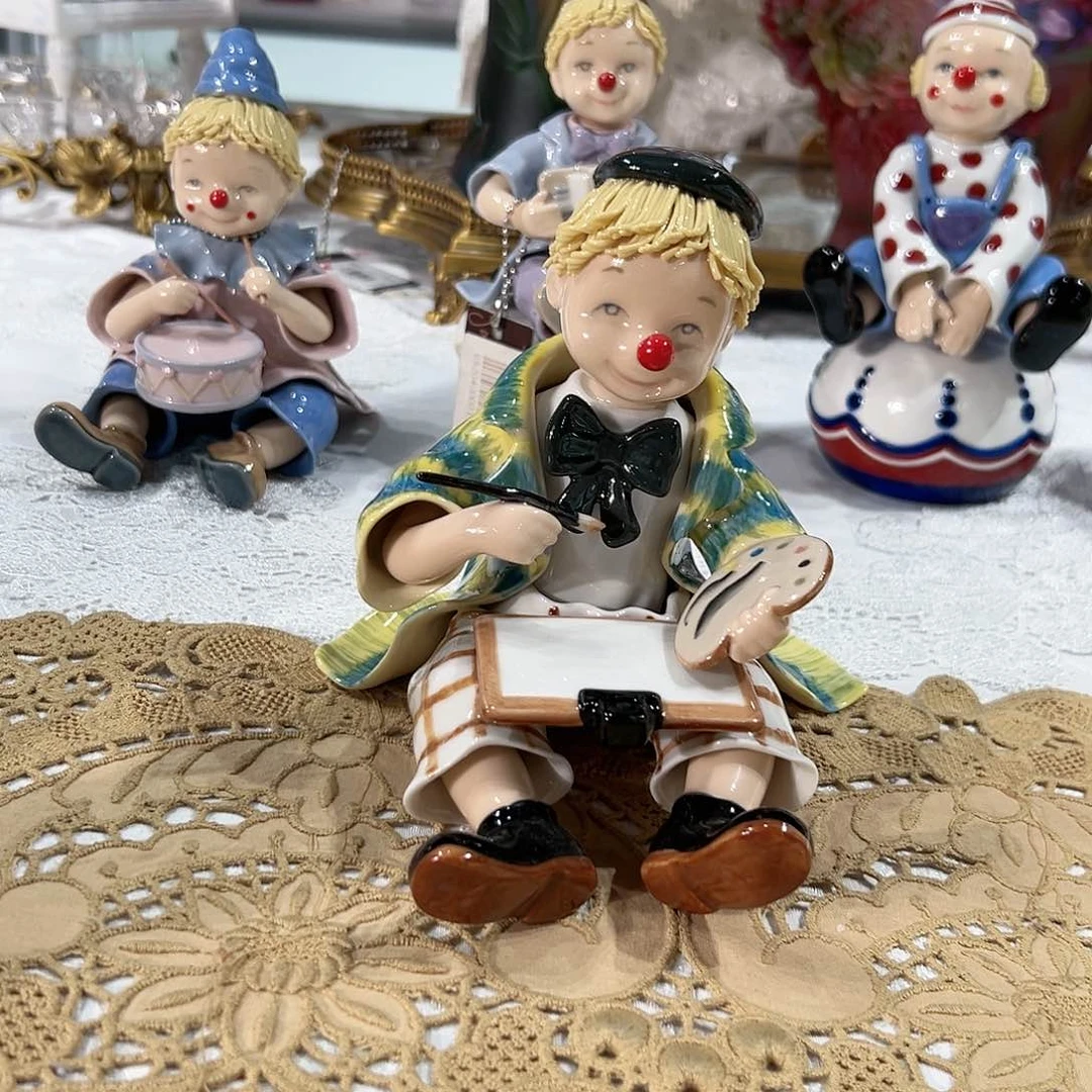 陶瓷0214骨瓷画家小丑瓷偶摆件