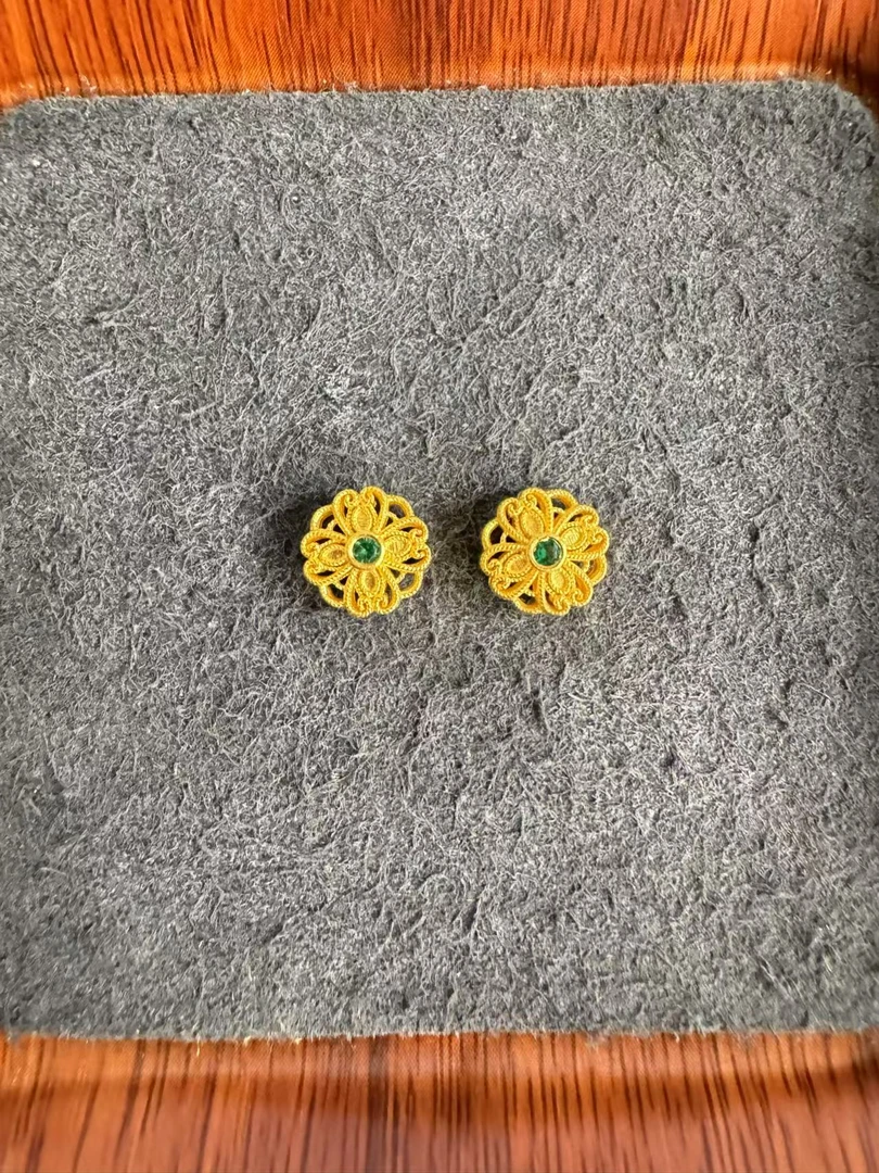 足金999 古法工艺花丝中串