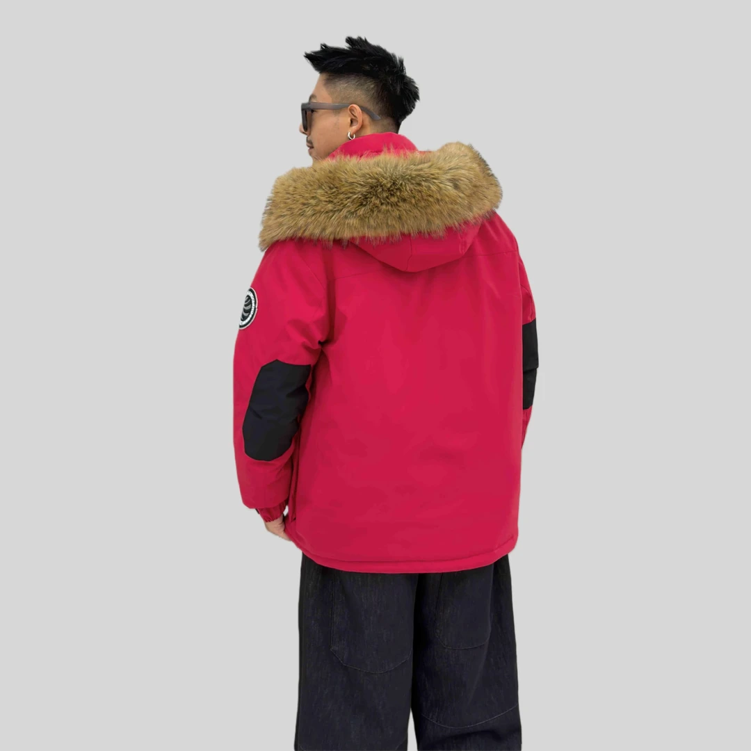 【国标绒】冬季新款防风加厚户外中国魔术贴羽服外套6888