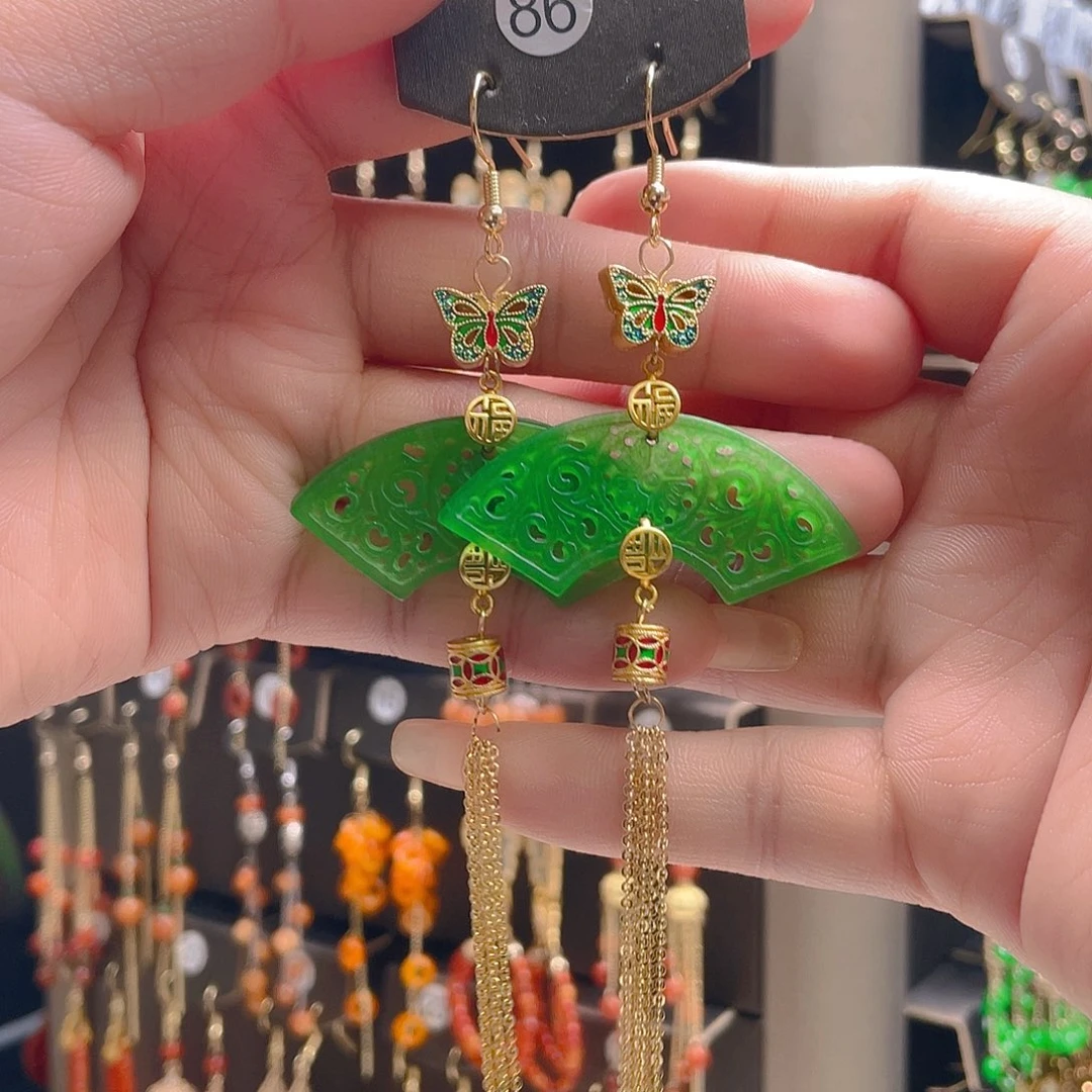 翡翠合金耳饰翡翠