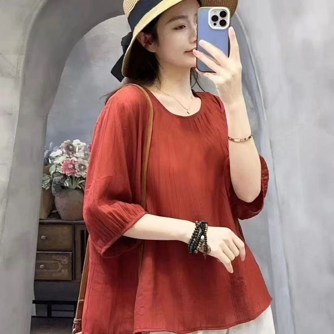 夏季新款短袖中老年妈妈装减龄上衣