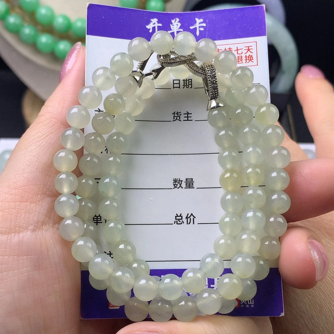 翡翠未镶嵌手链卡6.2