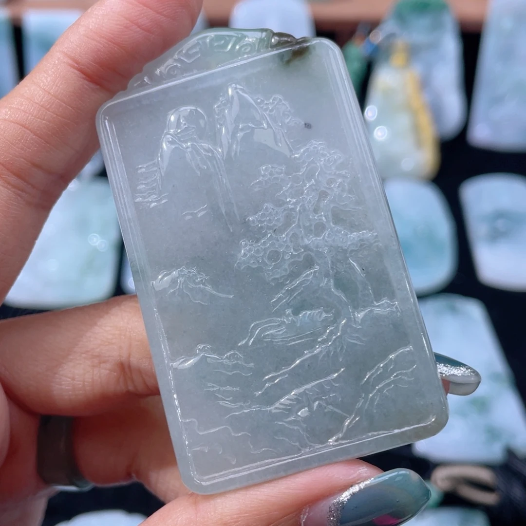 颈饰未镶嵌翡翠仿古山水