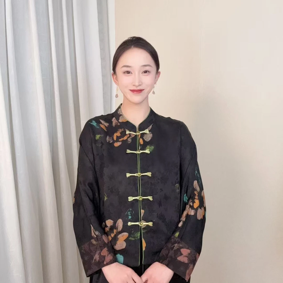 【默然】2025新款新中式国风老料外套HT-011