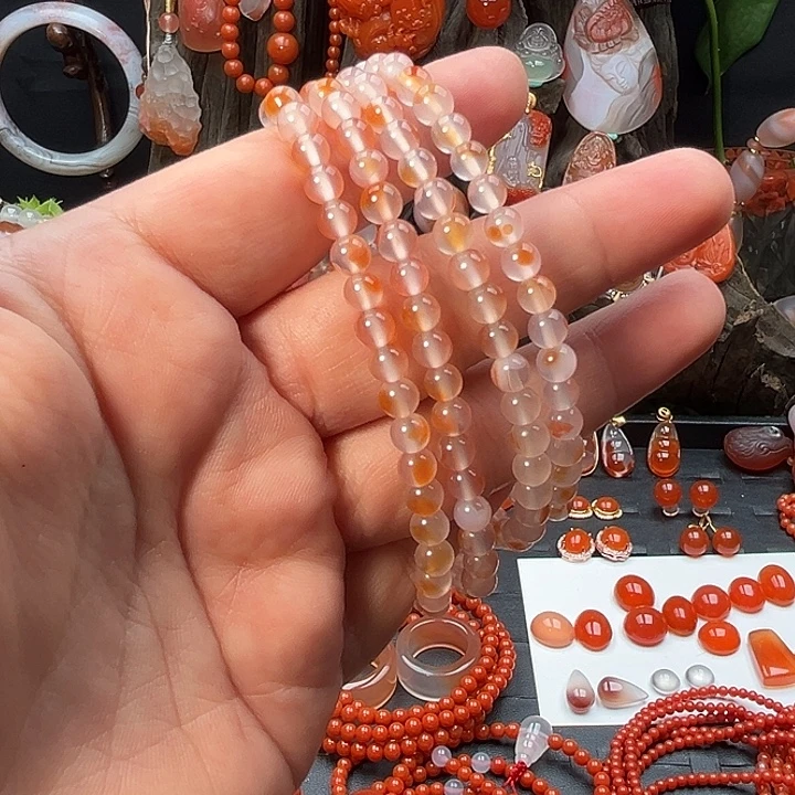 南红玛瑙未镶嵌手链冰飘手链