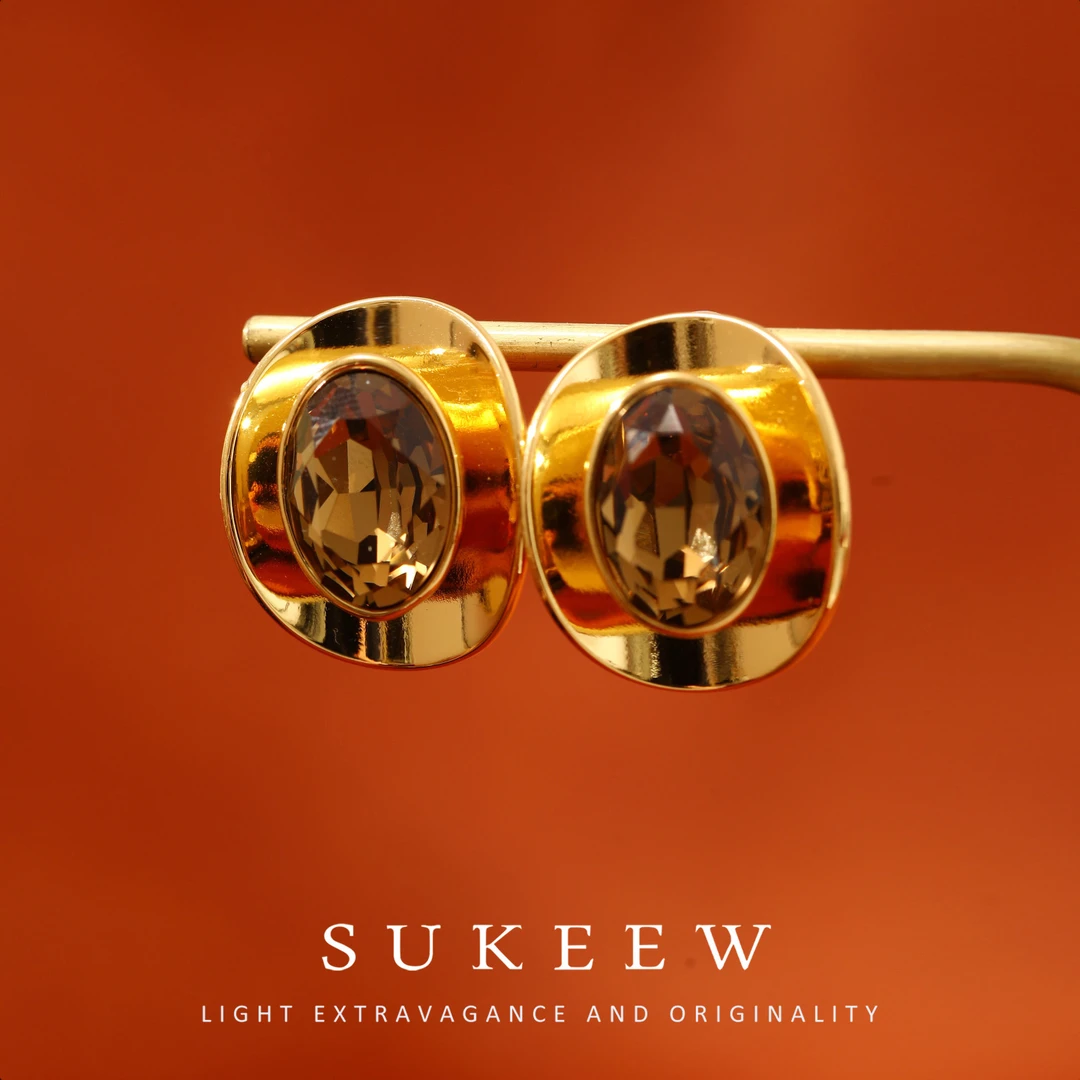 SUKEEW/酥可 镀k金 潮流复古夸张超闪耳环398107