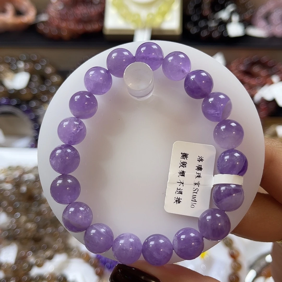 水晶未镶嵌手链薰衣草紫水 10m