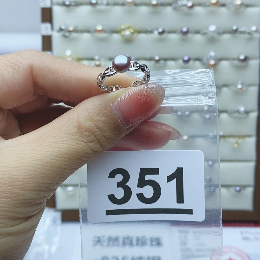 淡水珍珠戒指银S925镶嵌铭****?351