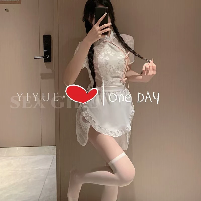 性感旗袍式蕾丝睡裙纯欲风甜美软妹风家居显瘦