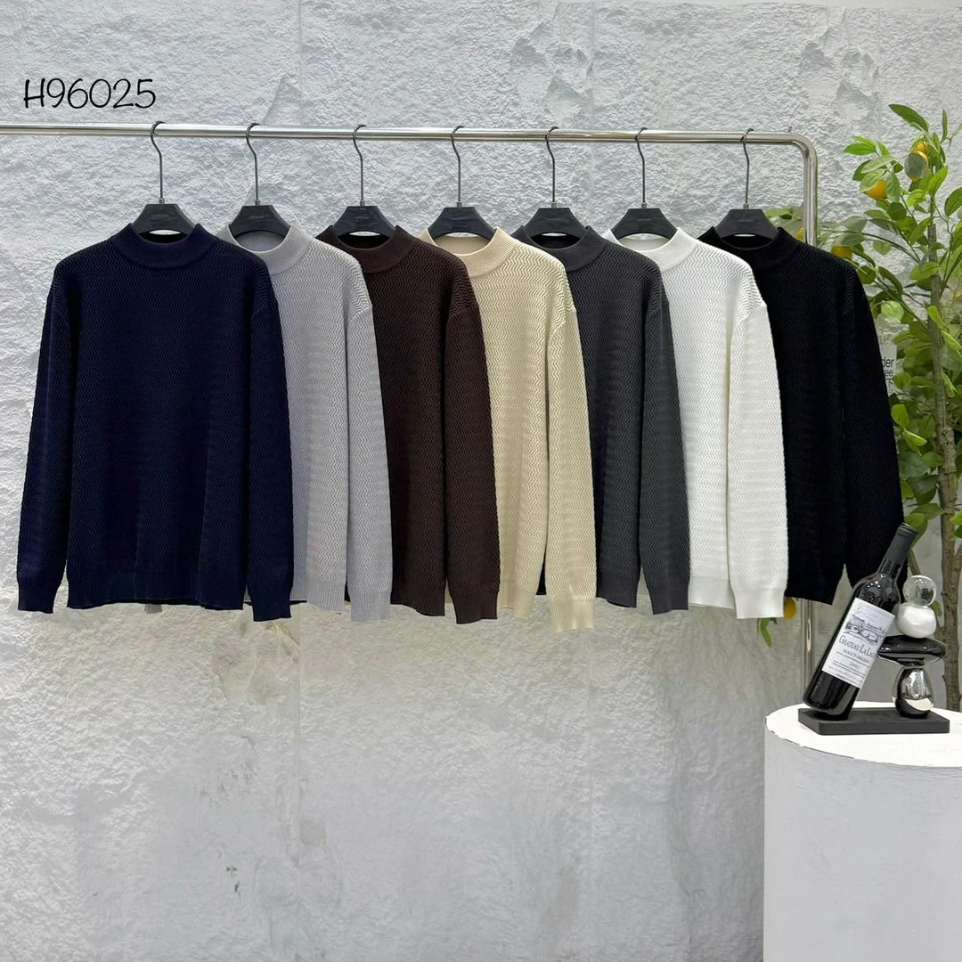 正方体96025冬季重磅基础针织衫半高领简约男士百搭休闲毛6025
