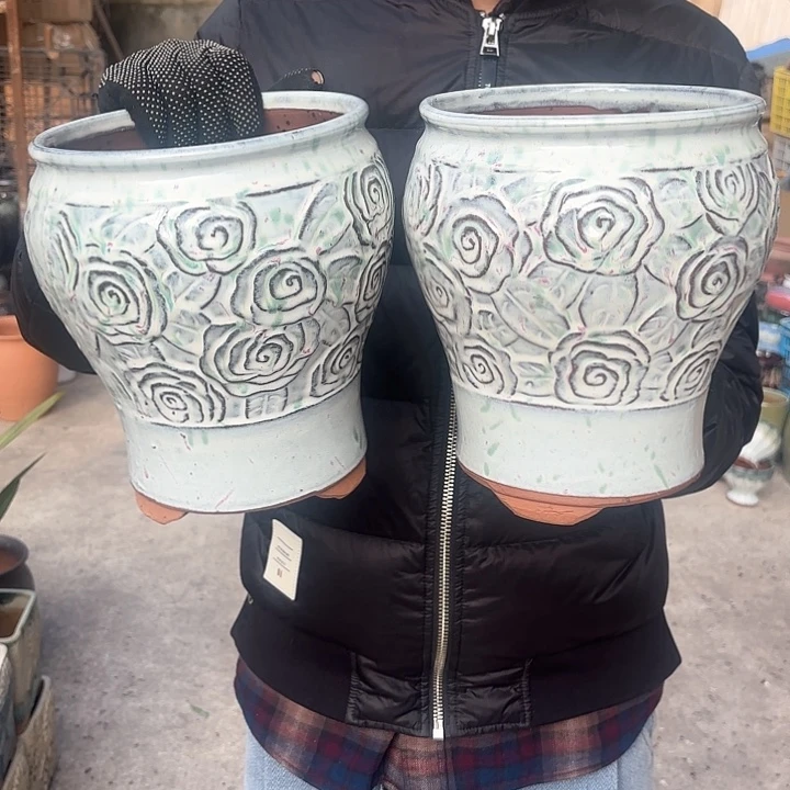 红陶精品玫瑰两个口径18高度23