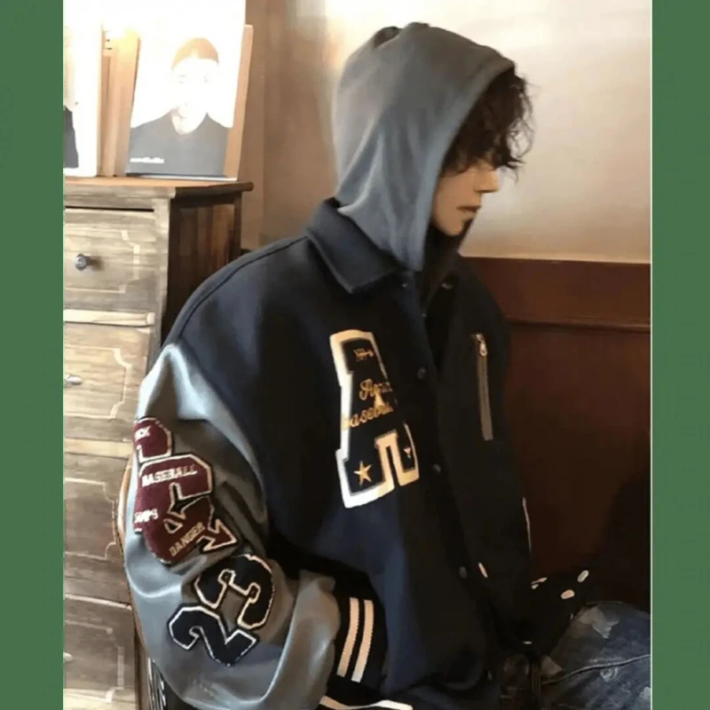 美式复古高街vibe外套男款小众设计感vintage休闲百搭棒球服夹克