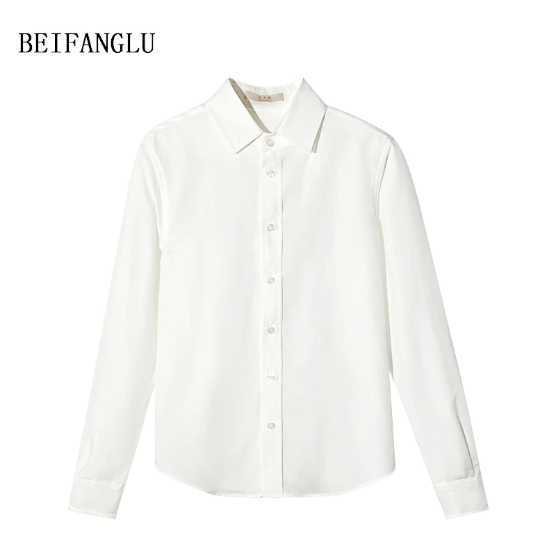 北方鹿 高质感衬衫 棉桑蚕丝经典百搭通勤正肩显瘦女士衬衫25506