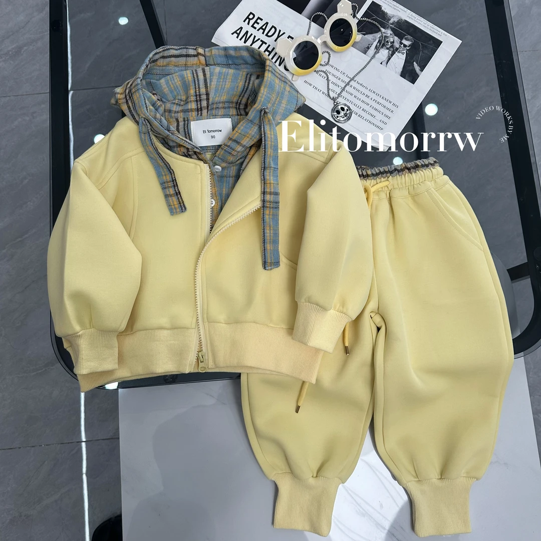 2025年早春新款男女童欧若风时尚百搭洋气韩系运动连帽休闲卫衣