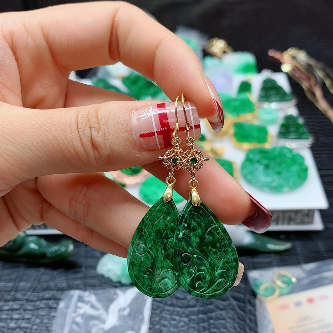 【闪购商品】翡翠耳饰银S925镶嵌，