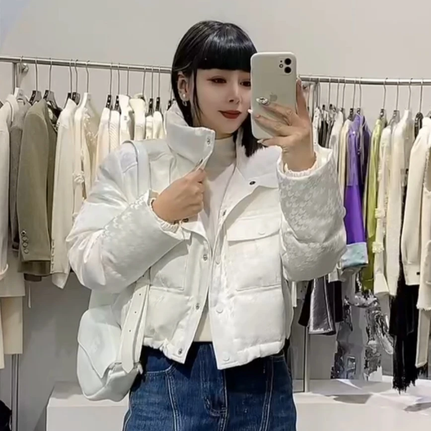 【玫瑰缘】欧货OG千鸟格信封外套口袋加绒设计师气质洋气衣服女