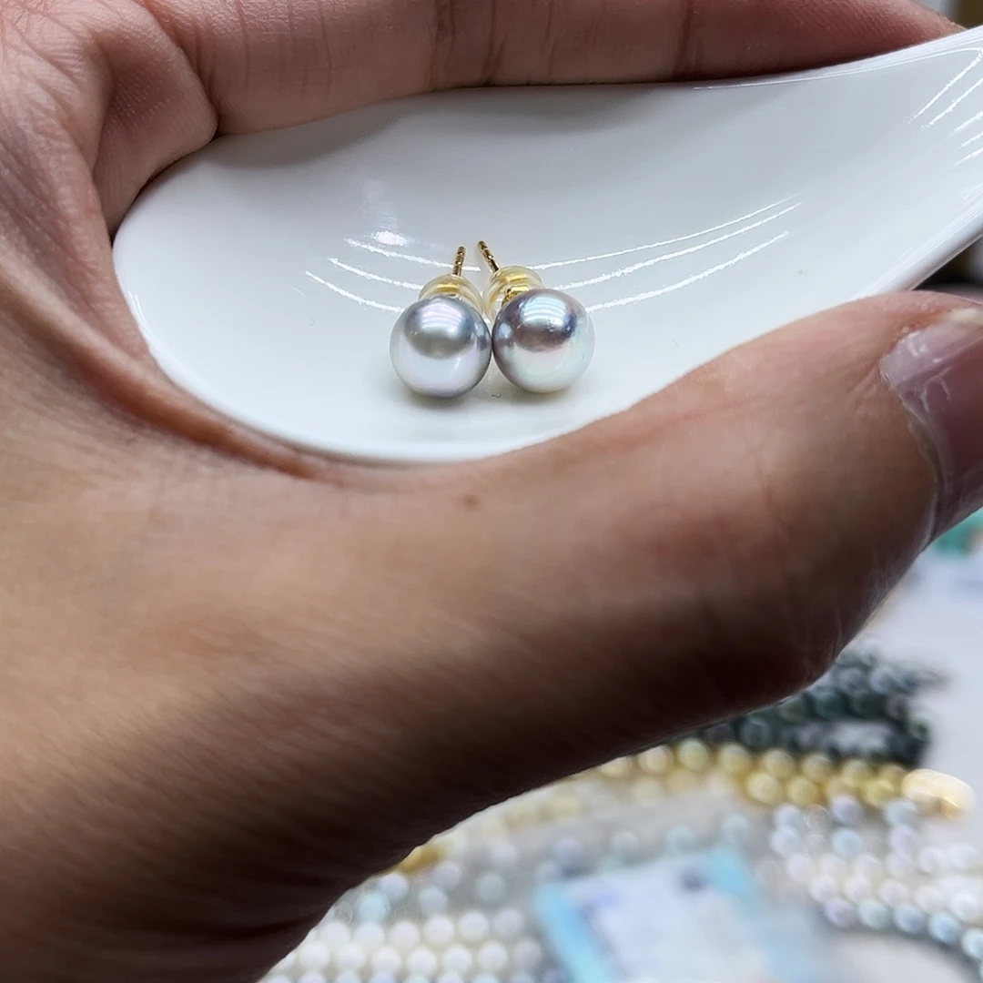 海水珍珠18K金镶嵌耳饰