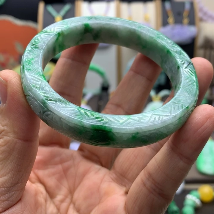 翡翠未镶嵌手链翡翠手镯57圈口