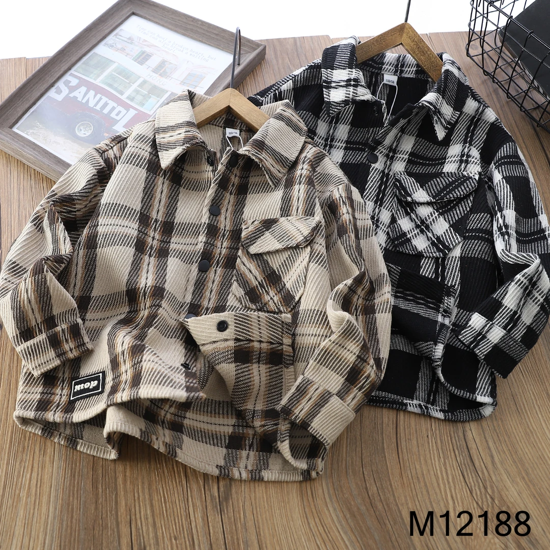 【MIEVE DUCK】秋款加厚格子衬衣儿童休闲衬衣外套经典百搭12188