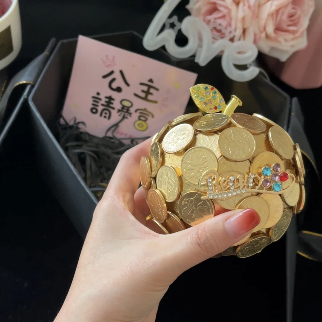 平安夜硬币苹果diy手工材料包全套金色平安果圣诞节礼物送女朋友