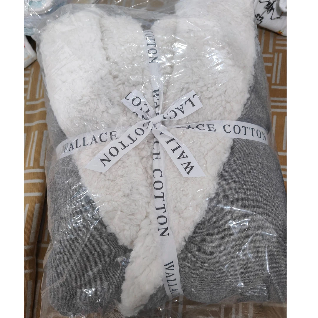 《云云家》外贸高品质棉麻糕糕毛浴袍