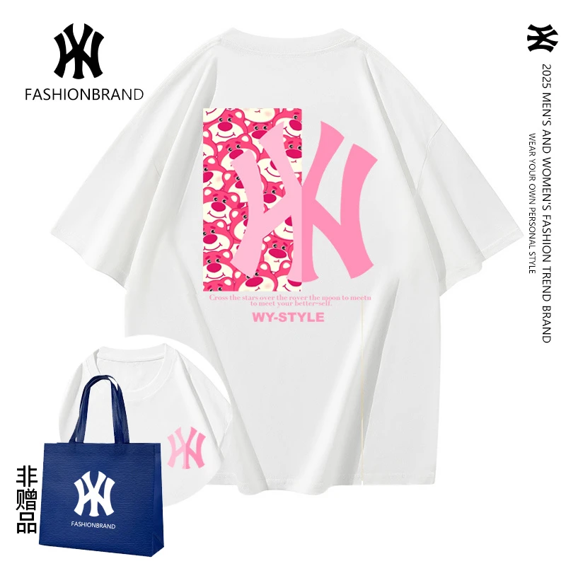 WY夏季潮牌纯棉休闲潮流上衣2025情侣同款T恤男女同款