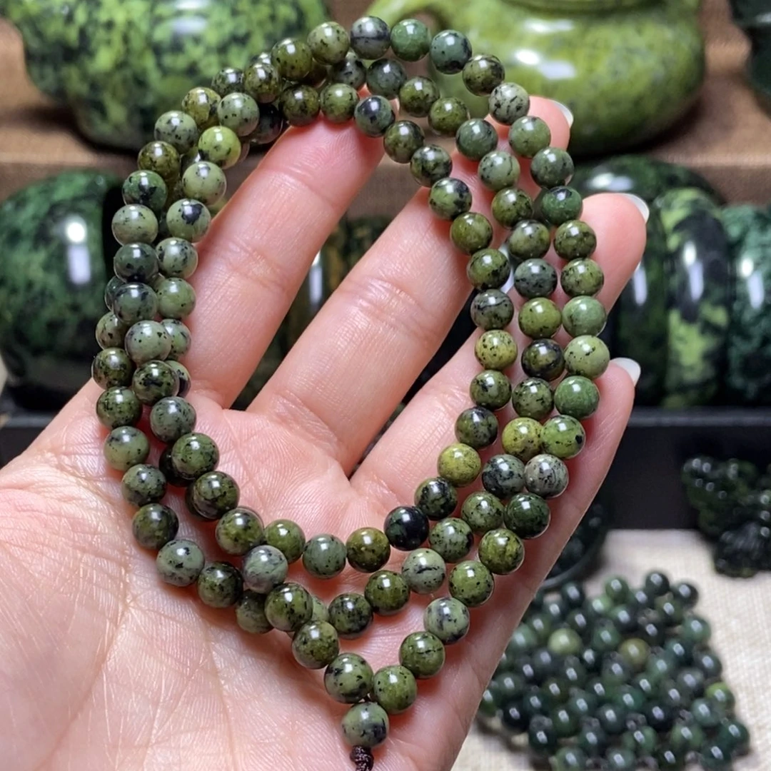 蛇纹石玉未镶嵌药王石项链卡6