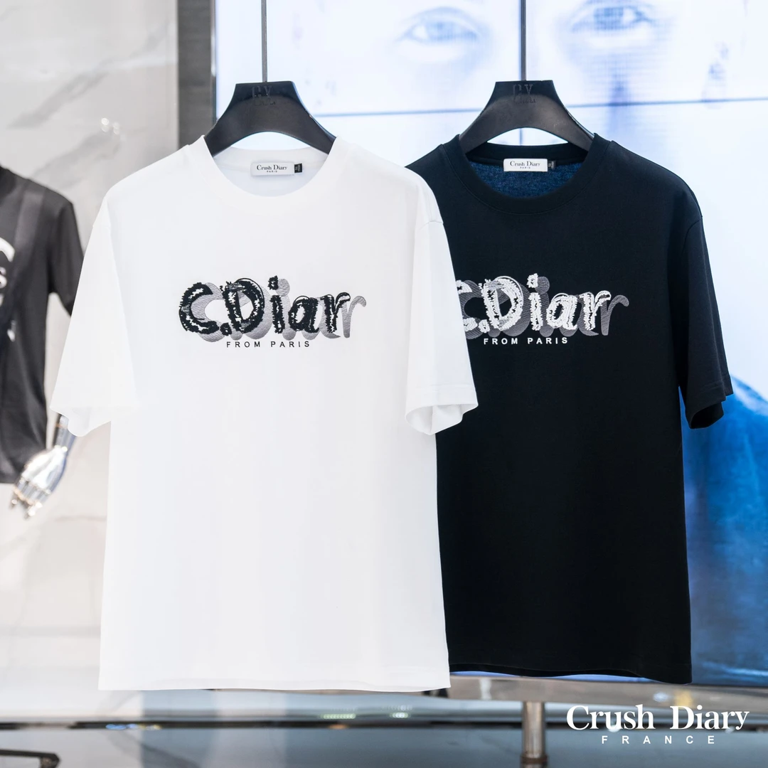 C...D 2025新款休闲百搭男士T恤时尚圆领潮流透气短袖男t恤