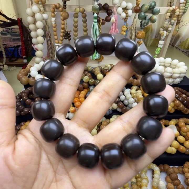 手串菩提根/象牙果卡15干磨黑金桶