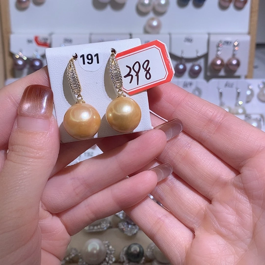 耳饰淡水珍珠银S925镶嵌w14.4