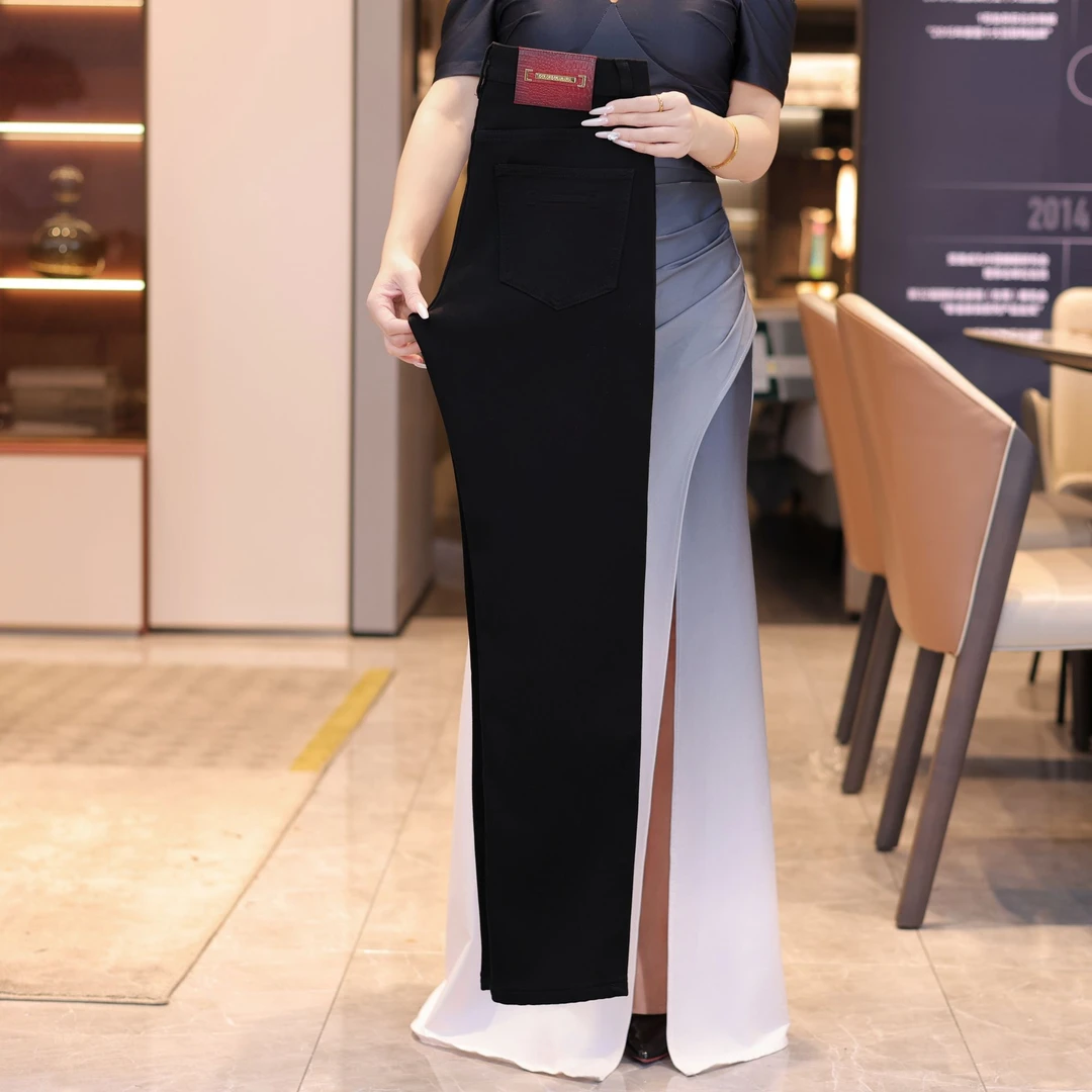 秋冬新款纯黑色锁色不掉色牛仔裤男士轻奢潮流时尚修身小直筒裤