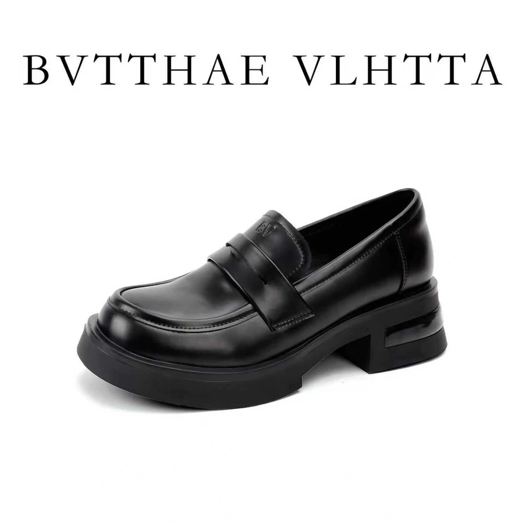【官方正品】【5G防伪芯片】BV 女士经典复古通勤风乐福鞋
