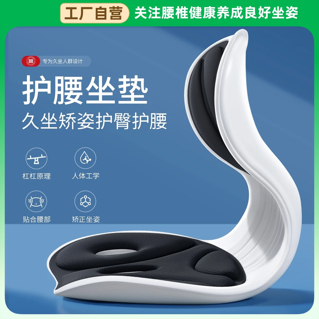 人体工学护腰坐垫靠背垫腰靠腰部支撑矫正坐姿防驼背座椅久坐神器